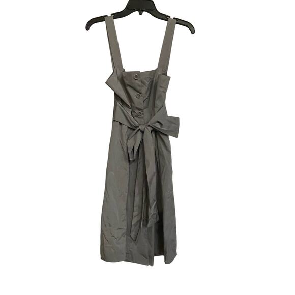 Theory Kantarai Dress Button Down Belted Sleeveless Gray‎ Size 10 Pockets NEW - Picture 1 of 9